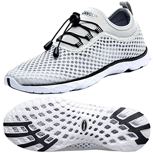 Zhuanglin Women's Quick Drying Aqua Water Shoes,Lightgrey,11 B(M) US