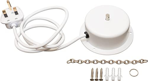 FXLAB 1 RPM Mains Mirror Ball Motor With Smooth Ultra Quite Rotation, Fitted UK Plug, Fixing and Hanging Kit for Glitter Mirror Balls Up to 3 kg