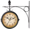 Youyijia Double Sided Wall Clock 4.8 Inches Outdoor Clock Vintage Wall Mounted Garden Clock Weatherproof Fashion Design with Outside Bracket