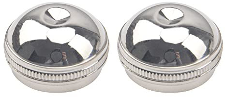 Yootones Flötenkopf, Krone, Kopfgelenk, Schraubdeckel, kompatibel mit Flötenreparaturteilen, Instrumentenzubehör (Silber), 2 Stück