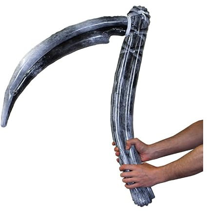 Inflatable Halloween Scythe - Pack of 3 - Large Grey Inflatable Grim Reaper Death Scythe - Halloween Trick or Treat Fancy Dress Costume Accessory