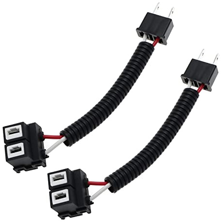 The Lord of the Tools 2PCS H7 Car Headlight Adapter Fog Light/Plug Extension Connector Ceramic Adapter Cable Wiring Harness Socket for Headlights/Fog Light Bulbs HID LED/SMD