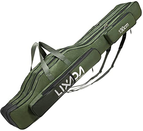 KOCAN fishing rod bag, 130cm/150cm Three Layers Fishing Bag Portable Folding Fishing Rod Reel Tackle Tool Carry Case Carrier Travel Bag