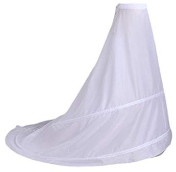 Robe de mariée mariée Jupe traînante Jupon sans Fil 2 cerceaux Taille élastique