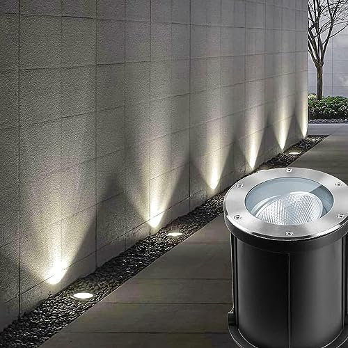 Spot Encastrable LED Exterieur - Lampe Jardin Enterré, Spot Encastré Extérieur Étanche IP67, Projecteur Au Sol À Haute Luminosité 85-265V COB LED, Lumières Enterrées À Angle Réglable De 15° ( Color :