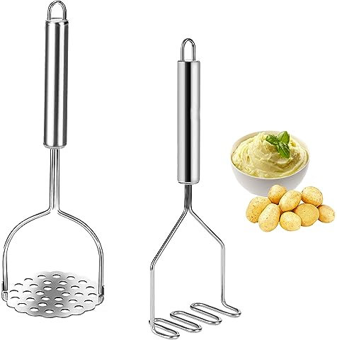 SVUPUE Schiacciapatate, 2 pezzi di schiacciapatate in acciaio inossidabile, schiacciapatate per frutta e verdura