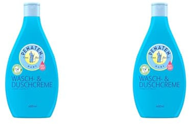 PENATEN Wasch- & Duschcreme (400 ml), mildes Baby Waschgel in recycelbarer Verpackung zur sanften Reinigung und Pflege für zarte Babyhaut (Packung mit 2)