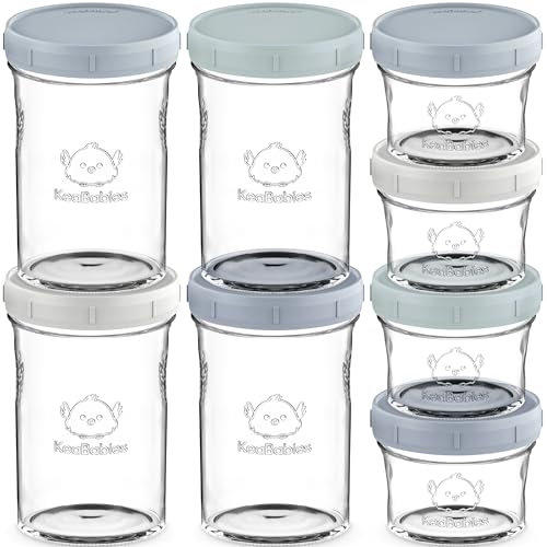 Confezione da 8 Contenitori per il Congelamento del Porridge del Bambino, a Prova di Perdite, Adatti al Microonde, Alimenti per Bambini, Contenitore per Congelare il Porridge del Bambino (Slate)