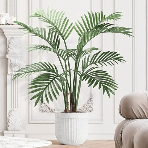 YOLEO 3FT Artificial Palm Tree Indoor Lifelike Faux Palm Plant Fake Tropical Areca Tree for Home Office Living Room Decor