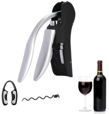 Sacacorchos de palanca vertical clásico | Abridor de vino ergonómico y portátil - Herramientas de bar y vino sacacorchos y abridores para manual