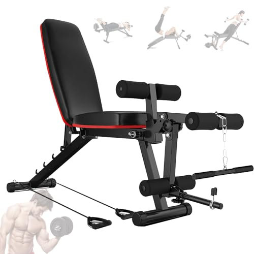 Banc de Musculation Complet Multifonction, Banc Abdominale Réglable 5 Positions Banc Plat Fitness Banc d'entraînement Pliable Sit-up banc abdo Vertical Plat Incliné Décliné
