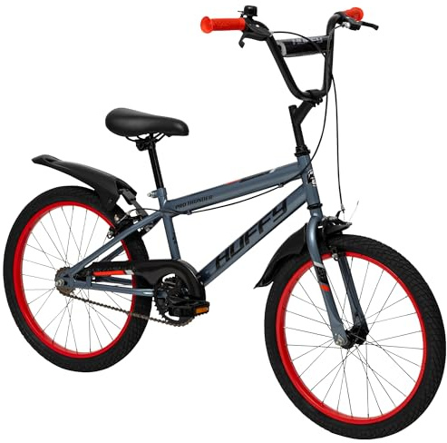 Huffy Pro Thunder 20-inch Kid's Bike, aged 6-11 years, Charcoal Grey, Partial Chainguard, BMX Style Handlebars, Dual Caliper Brakes