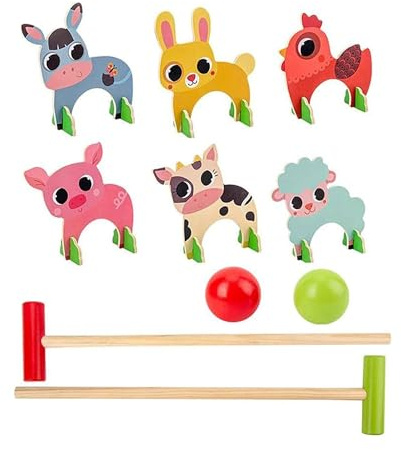 Well Home Jeu Classique de Croquet pour Enfants en Bois