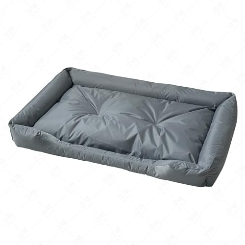 Waterproof Machine Washable Stain Resistant Pet Bed for Cats and Dogs, Orthopedic Sofa with Side Support for Small Medium Pets, Non Slip Base, Grey (L-90 * 60 * 11cm)