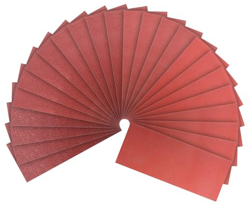 PMIQSA Carta Abrasiva 24 Pezzi, 230x93mm Carta Vetrata in Grane 60/80/100/120/180/320 Sandpaper, per la Lucidatura Fine di Legno, Metallo Resine e Plastica