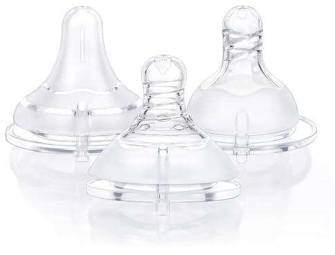 LittleForBig silikon mjuk beröring vuxen flasknipplar ersättning spene kompatibel med LittleForBig flaskor – blandade 3-pack