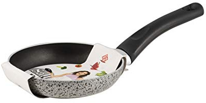 HOME Salt Peper Sartén, Metal, Negro/Azul Claro, 29x14x6.5 cm