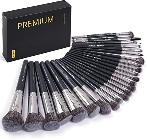 Make up Brush Set 25Pcs Professional Makeup Brushes Foundation Blush Angle Eyeliner Blending Concealers Eyeshadow Brush Premium Synthetic Makeup Brush Set with Gift Box
