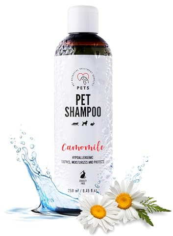 Pets Dog Shampoo für Hunde und Katzen 250ml - Vegan Hundeshampoo - Katzenshampoo - Hundepflege - Fellpflege Hund - Hundefell Shampoo - Empfindliche Hundehaut - Natürlich & Sanft Hundeshampoos