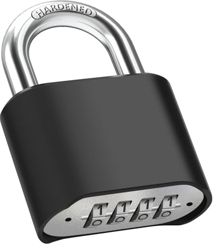 Schwer Zahlenschloss mit 8MM Dicker Schäkel, Wetterfestes 4-Stelliges Kombinationsschloss Wasserdicht und Diebstahlsicher Zahlenschloss für Tür, Hof, Zaun, Gartenzäunen, Tore