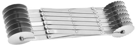 Rueda cortadora de pastelería – Rueda de corte de pizza | Rueda de corte de raviolis ajustable, cortador de para hornear pasteles, gofres, lasaña en la cocina