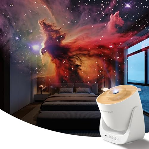 BOXVOUS Galaxstjärnprojektor för sovrum, hem, planetarium, nattlampa, projektor med timer högupplöst mjukt ljus för avkoppling, barn, tak, rumsdekoration, gåvor