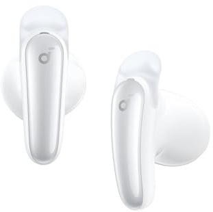 Soundcore Liberty Buds by Anker, Semi-in-Ear Design, Removable Ear Fins, Real-Time Adaptive Noise Cancelling, Fast Charging, Wireless Bluetooth Earbuds,Translation Earbuds, 30H Playtime
