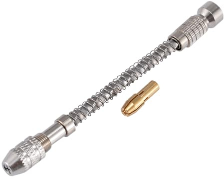 HOHXEN Mini Perceuse à Main 0.2-2mm, Perceuse Manuelle Semi-Automatique avec 1 Mandrin, pour L'artisanat Percer Des Trous Dans la Résine Époxy, le Bois, la Bijouterie, le Modélisme, la Sculpture DIY