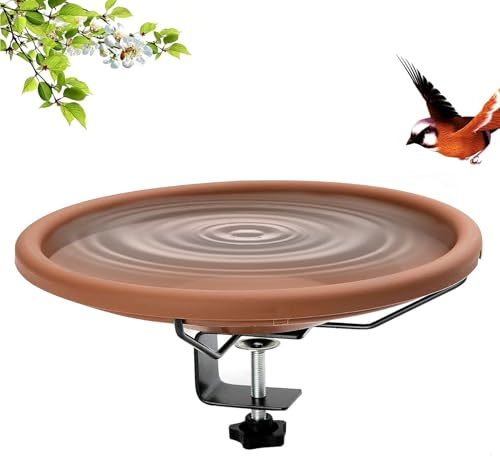 Baño De Aves Al Aire Libre - Gancho De Cerca Resistente A La Intemperie De 30 Cm, Baño De Aves Al Aire Libre Resistente A Los UV Y Alimentador | Para Colibrí Loro Perico Pinzón Balcón Jardín