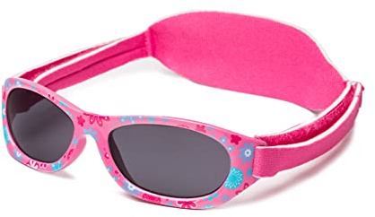 Kiddus Occhiali da Sole per Neonato 6-18 Mesi, Filtro UV400 CAT 3, Protezione 100% Raggi UVA UVB, Senza BPA, Fascia Regolabile, Leggeri, per Bambino e Bambina