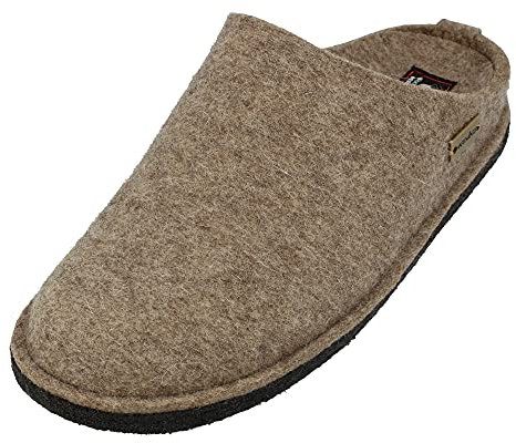 HAFLINGER Flair Soft Filzpantoffeln aus Wollfilz Hausschuh Torf, Gr. 39