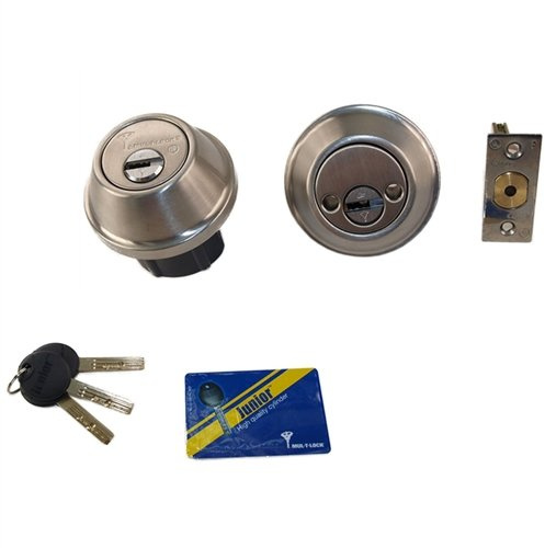 Mul-T-Lock Cronus High Security Grade 2 Double Cylinder Dead-Bolt 2-3/8 or 2-3/4 Adjustable Backset for Commercial and Residential Metal Or Wood Doors (Stainless Steel)