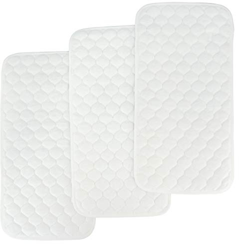 BlueSnail Quilted Thicker Waterproof Changing Pad Liners,3 Count(Snow White 13” x 27”)