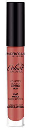 Deborah Milano - Fluid Velvet Mat Lipstick, N.22 Terracota, Labial Líquido Efecto Mate de Larga Tenencia, Da Labios Suaves e Hidratados, 4.5 gr