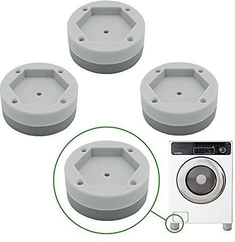 [What'sUp?] Anti Vibration Pads for Washing Machine- Washer Dryer Noise Reduction& Shock Absorbing Rubber Feet - Heavy Duty Anti-Slip Pads for Furniture, Appliances, and Equipment- 4 Pack for Home Use