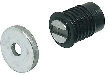 Gedotec Magnetverschluss mit Gegenplatte Einbohrmagnet Tür Magnetschnapper zum Einbohren | Tür-Magnet extra stark schwarz | Haftkraft 2,0 kg | 10 Stück - Möbel-Magnete für Schranktüren - Balkon-Türen