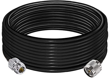 TUOLNK N Typ Kabel RG58 32.8ft (10M) N Stecker auf N Buchse Verlängerungskabel Verlustarm Hochfrequenz N Kabel Stecker auf Buchse Schwarz für Wifi Router 3G 4G LTE Antenne