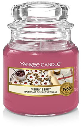 Yankee Candle Duftkerze im Glas (klein) | Merry Berry | Brenndauer bis zu 30 Stunden