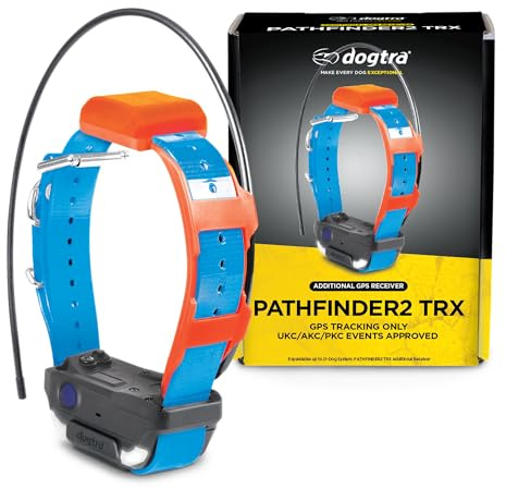 Dogtra Pathfinder 2 TRX Additional Receiver Only Dog GPS Tracker LED Light Blue Collar SmartWatch Compatible Rechargeable Waterproof Free Offline Maps No Monthly Subscription Fee Smartphone Required