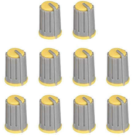 QUARKZMAN Knöpfe Potiknöpfe Potentiometer Drehknopf ABS Gitarre Knopf für E-Gitarre Leistung Verstärker Stereoanlagen Bass 6mm D Typ Welle 270° Grau Gelb 20Stk