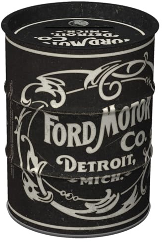 Nostalgic-Art Hucha Retro, 600 ml, Ford – Vintage Logo – Idea de Regalo para Fans de Ford, para Billetes y Monedas, diseño Vintage