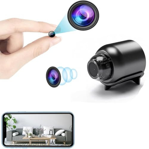 fdsmall Mini Spy Camera 1080P Surveillance Camera Live Transmission Mobile Phone App for Indoor WiFi Video Surveillance Small WiFi Baby Monitor Security Camera Compact Pet Camera Motion Sensor Night