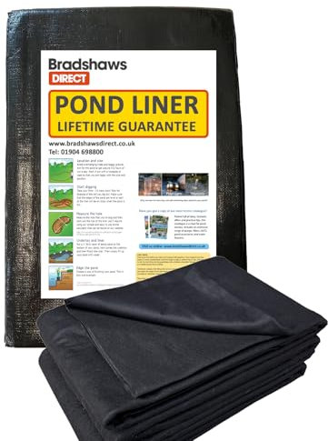 PondKraft 3m x 3m Pond Liner FREE UNDERLAY | Flexible and Durable | UV Resistant | Koi and Fish Pools | Heavy Duty