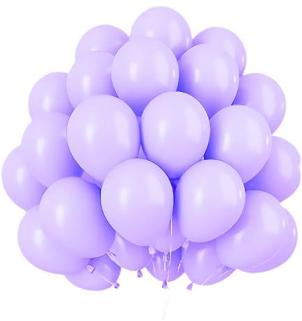 50 Palloncini Viola Pastello Lilla • 30 Cm • Colori Opachi • 2° Generazione • Lattice Naturale Biodegradabili Ecologici • Gonfiabili Aria Elio Acqua • Baby Shower Battesimo Compleanno Feste Arco
