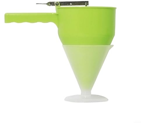 Dough Scoop, Pancake Dough Dispenser, Stainless Steel, Funnel Cake Dispenser, Great for Pancakes, Desserts, Scoop for Cupcakes, Waffle Cakes (Green)
