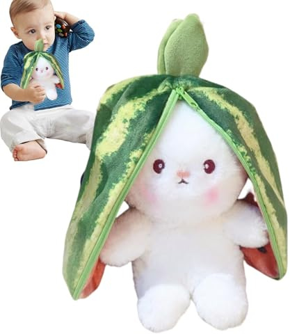 Générique Animal en Peluche Lapin -Animal en Peluche de Pâques - Fruit Lapin Lapin de pâques Animal en Peluche Pitaya Ananas pastèque Kiwi Fruit Lapin Oreiller en Peluche Jouet pour garçons Filles