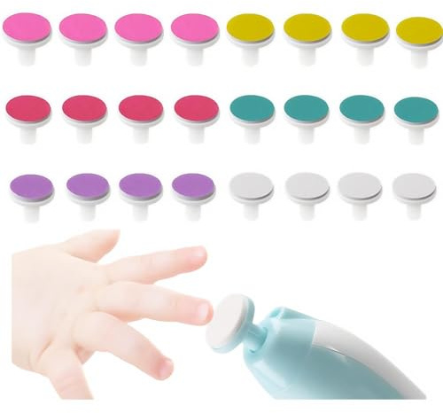 24 Pièces Lime à ongle Bebe Outils éLectriques Accessoire Givré Feuille Meuleuse Disque de Ponçage Remplacement électrique Tête Rechange Broyeur pour Coupe Ensembles Manucure