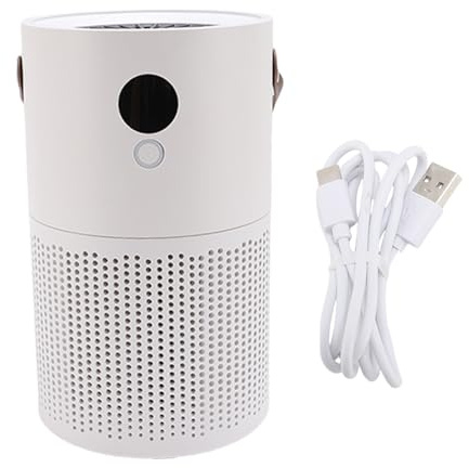 Purificador de aire de dormitorio de hogar portátil, filtro de aire silencioso pequeño con filtro HEPA y generador de iones negativos para dormitorios y dueños de mascotas