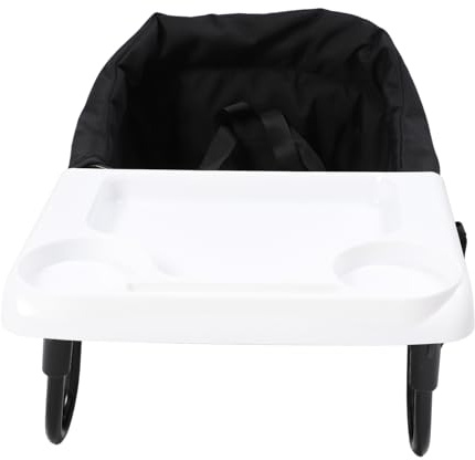 OVAQUIXI Gancio Pieghevole Portatile Sul Seggiolone con Tessuto Oxford per il Seggiolino per L'alimentazione dei Bambini con Vassoio da Pranzo per Uso Multifunzionale a Casa o All'aperto (BLACK)