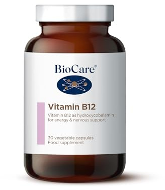 BioCare Vitamin B12 - for Energy & Nervous Support - Daily Supplement, Vegan - 30 Vegetable Capsules